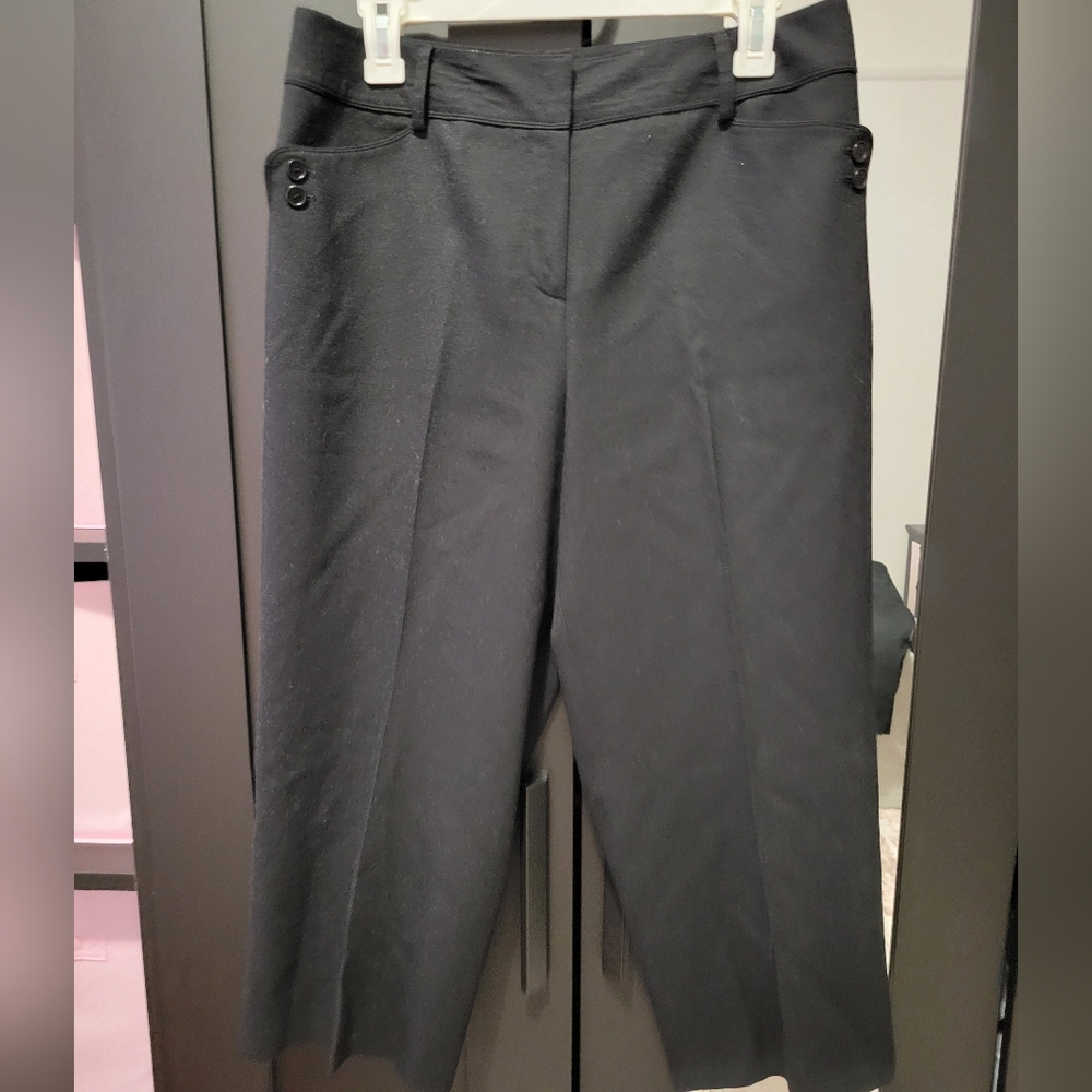 Talbots Black Wode Leg Capris Trousers